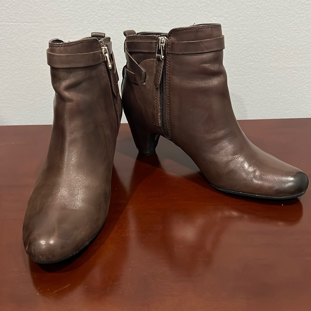 Sam Edelman Maddox Espresso Bean Leather Ankle Boot Size 7